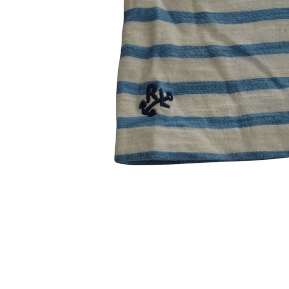 Ralph Lauren Striped Tank Top Girls Size 4 4T Blue Cream Cotton Nautical Summer - Picture 2 of 7